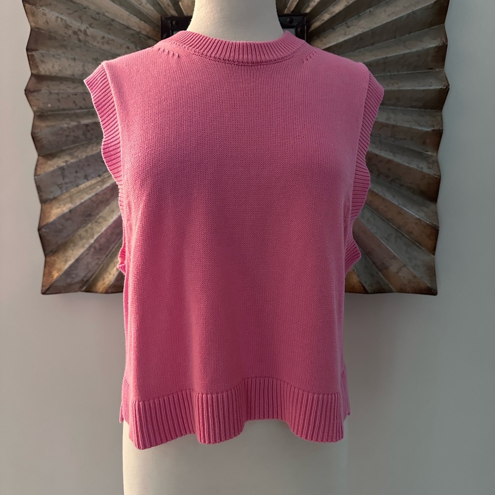 NWT $80 French Connection Pink Sleeveless Knit Top Sz XL